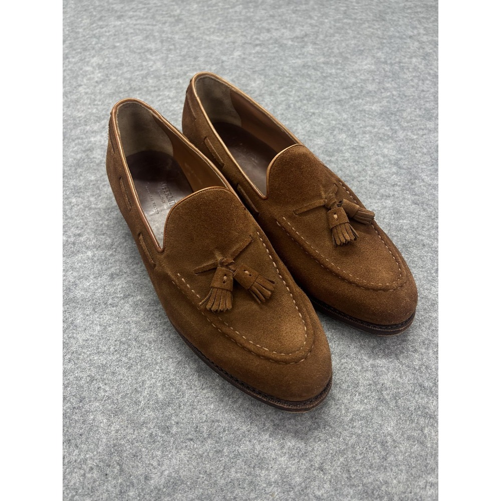 Meermin Dress Shoes Mens 9.5 Brown Suede Tassel Goodyear Welted Leather Sole